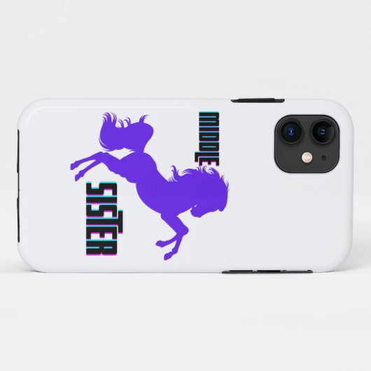 Middenzuster Paarse Pony Case-Mate iPhone Case (Achterkant (horizontaal))