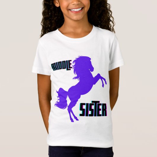 Middenzuster Paarse Pony T-shirt (Voorkant)
