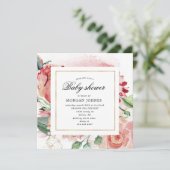 midderbloem floral square Baby shower (Staand voorkant)