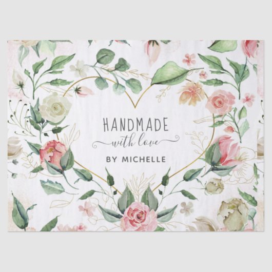 midderbloem handgemaakt met liefdeshartbloem tissuepapier (Voorkant)