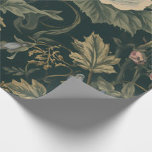 Middernacht Acanthus Vintage Botanische Bloempatro