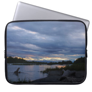 Middernacht Alaska Zonsondergang Laptop Sleeve
