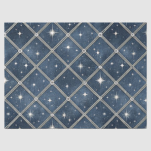 Middernacht Blau Diamantrooster - Sterrennacht Tissuepapier