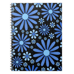 Middernacht Blauw Bloeiende Moody Bloemendecoratie Notitieboek