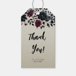 Middernacht Blauw Bourgondië Inktachtige Bloem Alm Cadeaulabel