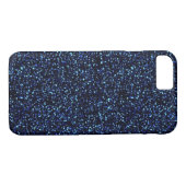 middernacht blauw glitter iPhone 7 hoesje (Achterkant (Horizontaal))