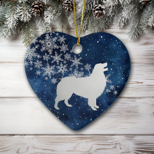 Middernacht Blauw Zilveren Sneeuwvlok Australische Keramisch Ornament