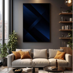 Middernacht Blauwe Diepte Canvas Afdruk