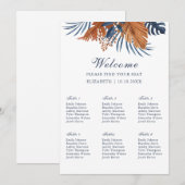 Middernacht Blauwe Monstera Stoelenindeling Foam B Kaart (Voorkant / Achterkant)