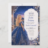 Middernacht Blauwe Sweet 16 Prinsessen Tuin Kaart (Voorkant)