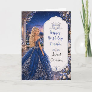 Middernacht Blauwe Sweet 16 Prinsessen Tuin Kaart
