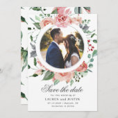 middernacht bloom bloemen Foto Save the Date Kaart (Voorkant / Achterkant)