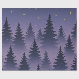 Middernacht Bos Inpakpapier – Starnacht Pijnboom