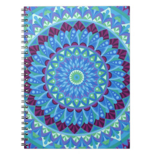 Middernacht Dromen Mandala Boho Meditatie Blauw Notitieboek