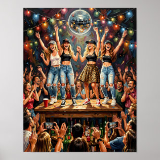 Middernacht Feest Energie Feestposter Poster