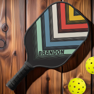 Middernacht Gestreepte Nostalgische Vintage Chevro Pickleball Paddle