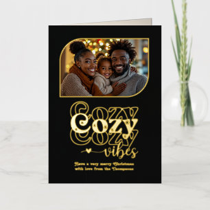 Middernacht Glow Cozy Vibes Kerst Foto Folie Feestdagenkaart