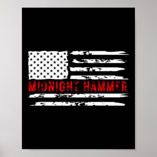 Middernacht Hamer B-2 Stealth Jet Usa Vlag Poster
