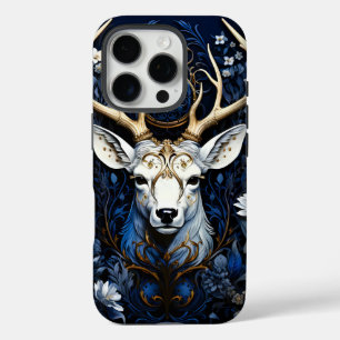 Middernacht Hemels Bloemrijk Gotisch Hert iPhone 16 Pro Hoesje