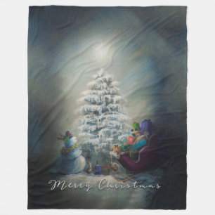 Middernacht Kerstmis Fleece Deken