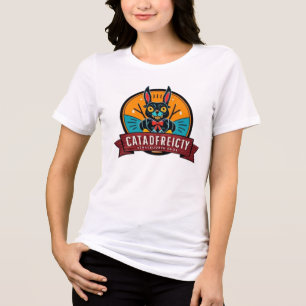 Middernacht Konijn Embleem – Retro Krachtig Mascot Tri-Blend Shirt