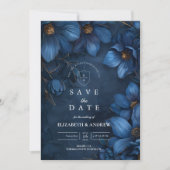 Middernacht Koperen Tuinbruiloft Save The Date (Voorkant)