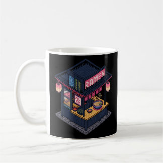 Middernacht Lofi Pixel Art Ramen Winkel Koffiemok