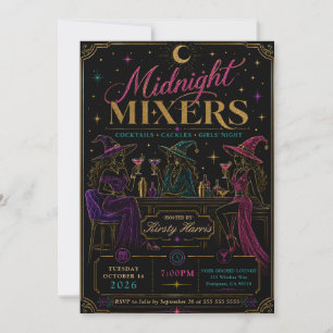 Middernacht Mixers Meisjes Halloween Nacht Kaart