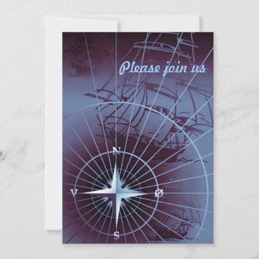 Middernacht Nautilus Kompas Zeilschepen Kaart (Voorkant)