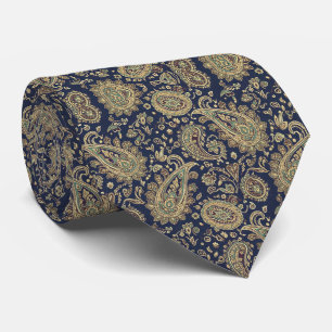 Middernacht Navy Paisley Stropdas