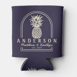 Middernacht Oceaan Ananas Trouwboog & Naam Blikjeskoeler
