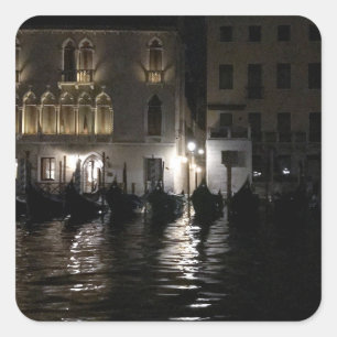 Middernacht op het Canal Grande Vierkante Sticker