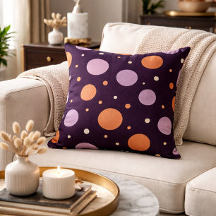 Middernacht Pr Plum Polka Dot Kussen