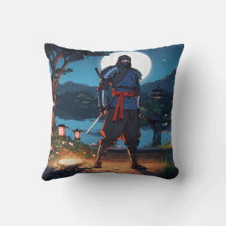Middernacht Shinobi Krijger: Stealth Ninja Moonlig Kussen