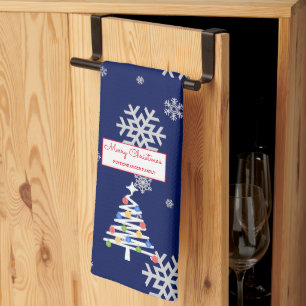 Middernacht Sparkle Modern Witte Kerstboom Theedoek