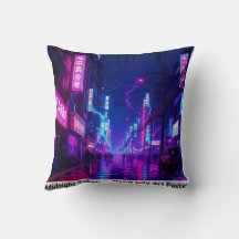 Middernacht Tokio — Neon Cyberpunk Kussensloop