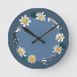 Middernacht Vijver Botanische Cirkel Wandklok Ronde Klok