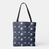 middernacht winterbloemen canvas tas (Achterkant)