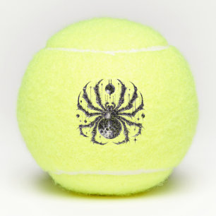 Middernachtblauwe spookachtige spin tennisballen