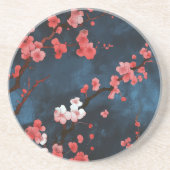 Middernachtbloesems Zandsteen Onderzetter (Voorkant)