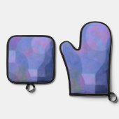 Middernachtbogen - Indigo Abstracte geometrie Ovenwant & Pannenlap Set (Voorkant)