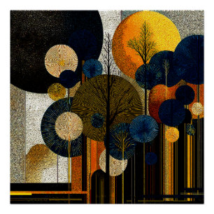 Middernachtbos op de planeet Mercurius #1 Perfect Poster