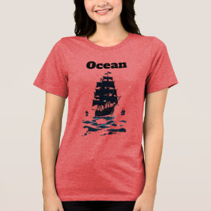 Middernachtelijke Armada Zeilen van de Stille Zee Tri-Blend Shirt