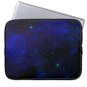 Middernachtelijke blauwe lucht met sterren laptop sleeve