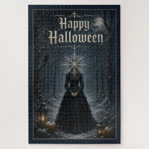 Middernachtelijke Halloween Toveres met Rijp Legpuzzel