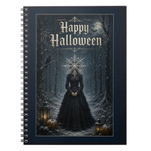 Middernachtelijke Halloween Toveres met Rijp Notitieboek