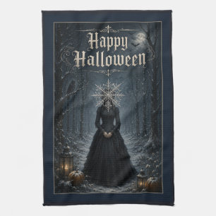 Middernachtelijke Halloween Toveres met Rijp Theedoek