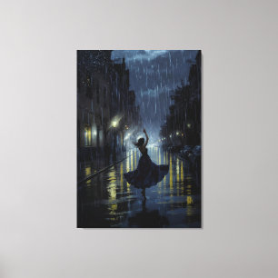 Middernachtelijke regendans canvas afdruk