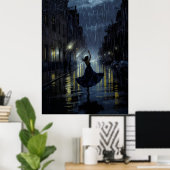 Middernachtelijke regendans poster (Thuiskantoor)