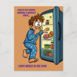 Middernachtelijke Snack Schoot Mezelf In Het Voeds Briefkaart